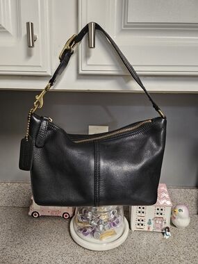 COACH Y2K Vintage Legacy Medium Hobo Shoulder Bag Luxury Black Leather 9596